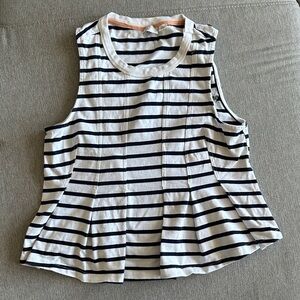 Anthropologie striped pleated top